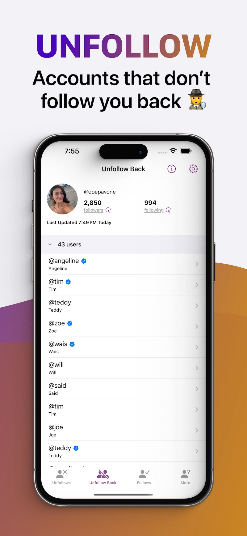 Unfollow Tracker for Instagram